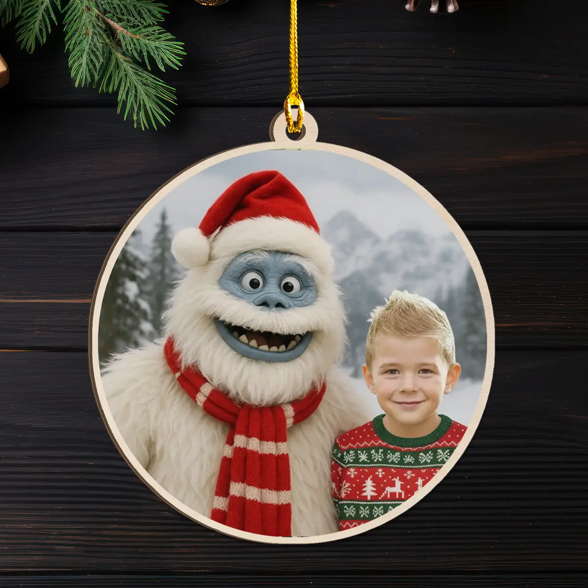 Personalized Christmas Yeti Wooden Ornament | Classic 1964 Stop-Motion Movie Custom Gift 9 Personalized Christmas Yeti Wooden Ornament, Classic 1964 Stop-Motion Movie Custom