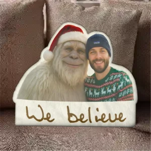Personalized Yeti Christmas Pillow Custom Photo Plushie, Magical Keepsake