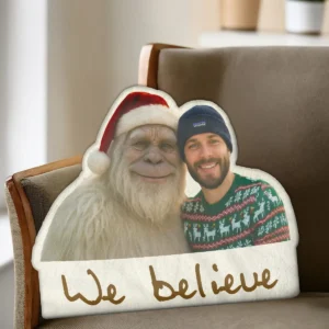 Personalized Yeti Christmas Pillow Custom Photo Plushie, Magical Keepsake