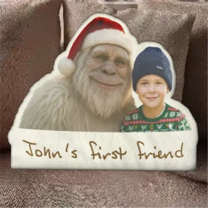 Personalized Yeti Christmas Pillow Custom Photo Plushie, Magical Keepsake