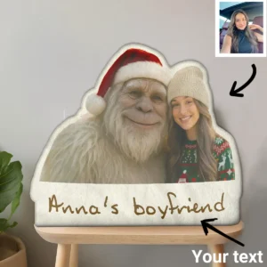 Personalized Yeti Christmas Pillow Custom Photo Plushie, Magical Keepsake
