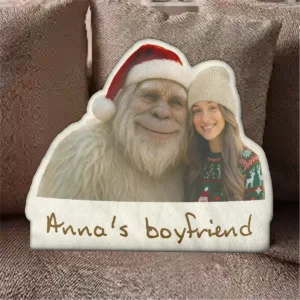 Personalized Yeti Christmas Pillow Custom Photo Plushie, Magical Keepsake