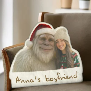 Personalized Yeti Christmas Pillow Custom Photo Plushie, Magical Keepsake
