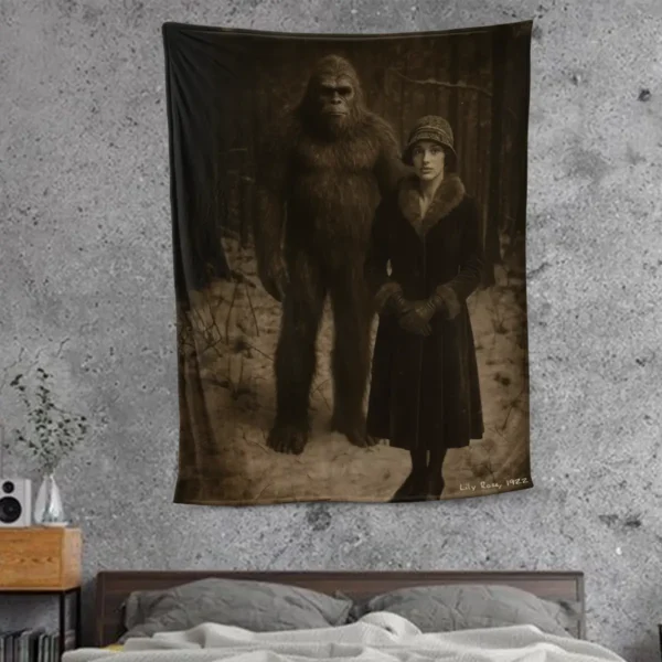 Personalized Bigfoot Photo 1920s Sherpa Blanket Vintage