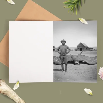 Personalized 1890s Thunderbird Card Custom Face Mythic Tombstone Hunter Greeting Card