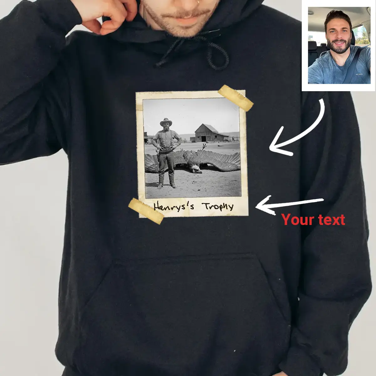 Personalized 1890s Thunderbird Hoodie | Custom Face Mythic Tombstone Hunter Hooded Sweatshirt 5 Personalized 1890s Thunderbird Hoodie Custom Face Mythic Tombstone Hunter Hooded Sweatshirt