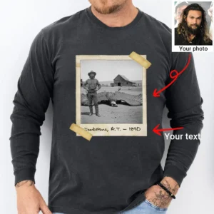Personalized 1890s Thunderbird Long Sleeve Tee Custom Face Mythic Tombstone Hunter Crewneck