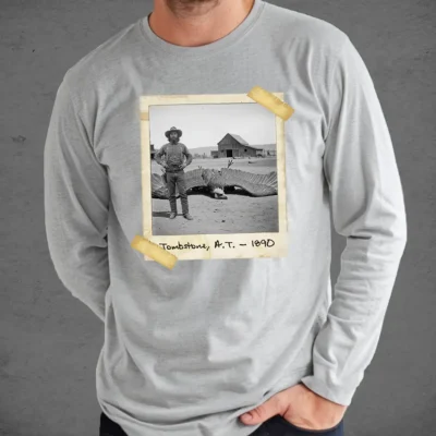 Personalized 1890s Thunderbird Long Sleeve Tee Custom Face Mythic Tombstone Hunter Crewneck