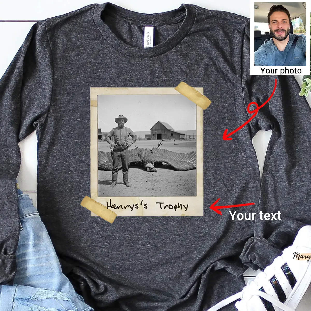 Personalized 1890s Thunderbird Long Sleeve Tee | Custom Face Mythic Tombstone Hunter Crewneck 5 Personalized 1890s Thunderbird Long Sleeve Tee Custom Face Mythic Tombstone Hunter Crewneck