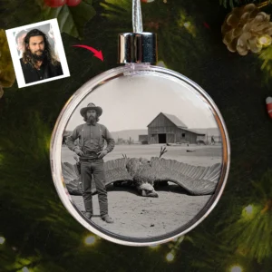 Personalized 1890s Thunderbird Ornament Custom Face Mythic Tombstone Hunter Christmas Gift