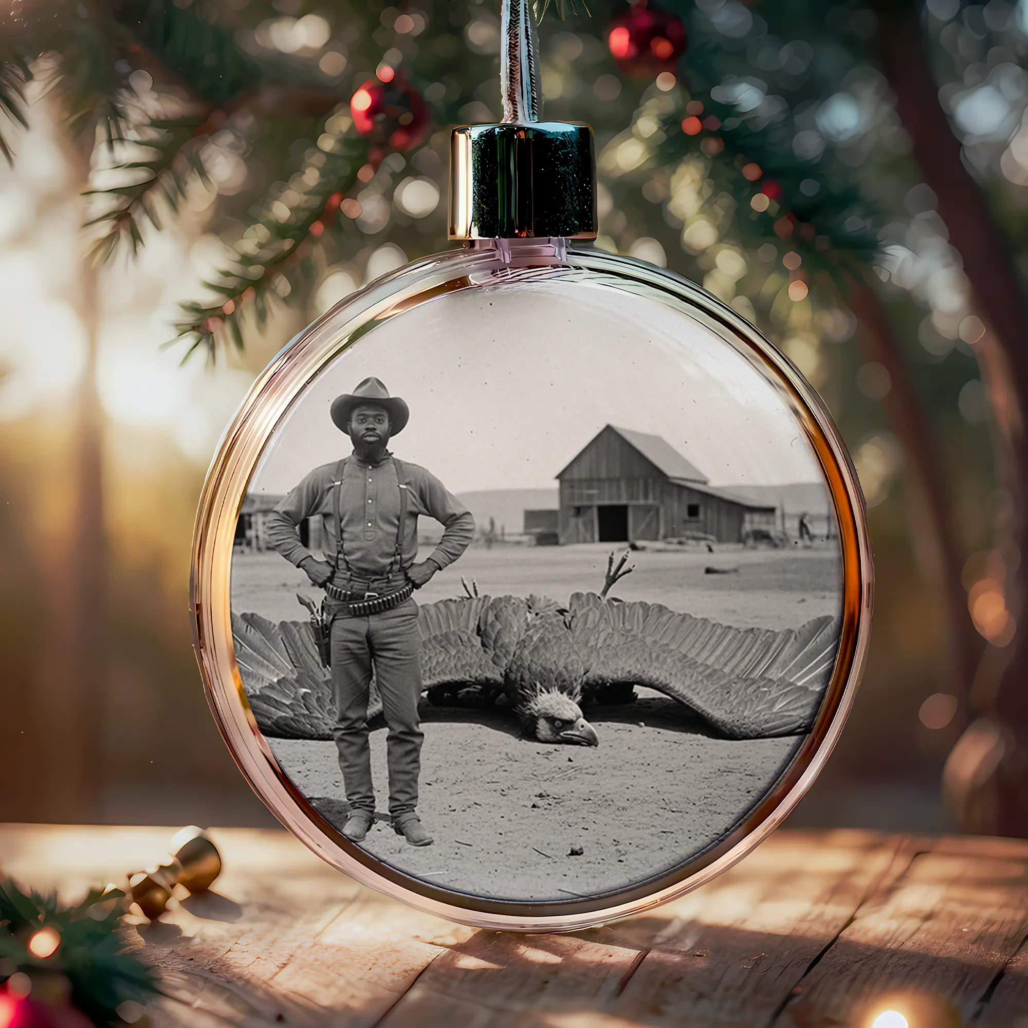 Personalized 1890s Thunderbird Ornament | Custom Face Mythic Tombstone Hunter Christmas Gift 4 Personalized 1890s Thunderbird Ornament Custom Face Mythic Tombstone Hunter Christmas Gift