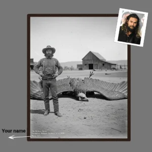 Personalized 1890s Thunderbird Poster Custom Face Mythic Tombstone Hunter Art