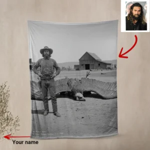 Personalized 1890s Thunderbird Sherpa Blanket Custom Face Mythic Tombstone Hunter