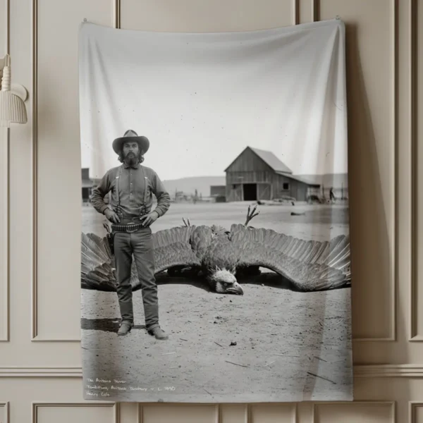 Personalized 1890s Thunderbird Sherpa Blanket Custom Face Mythic Tombstone Hunter