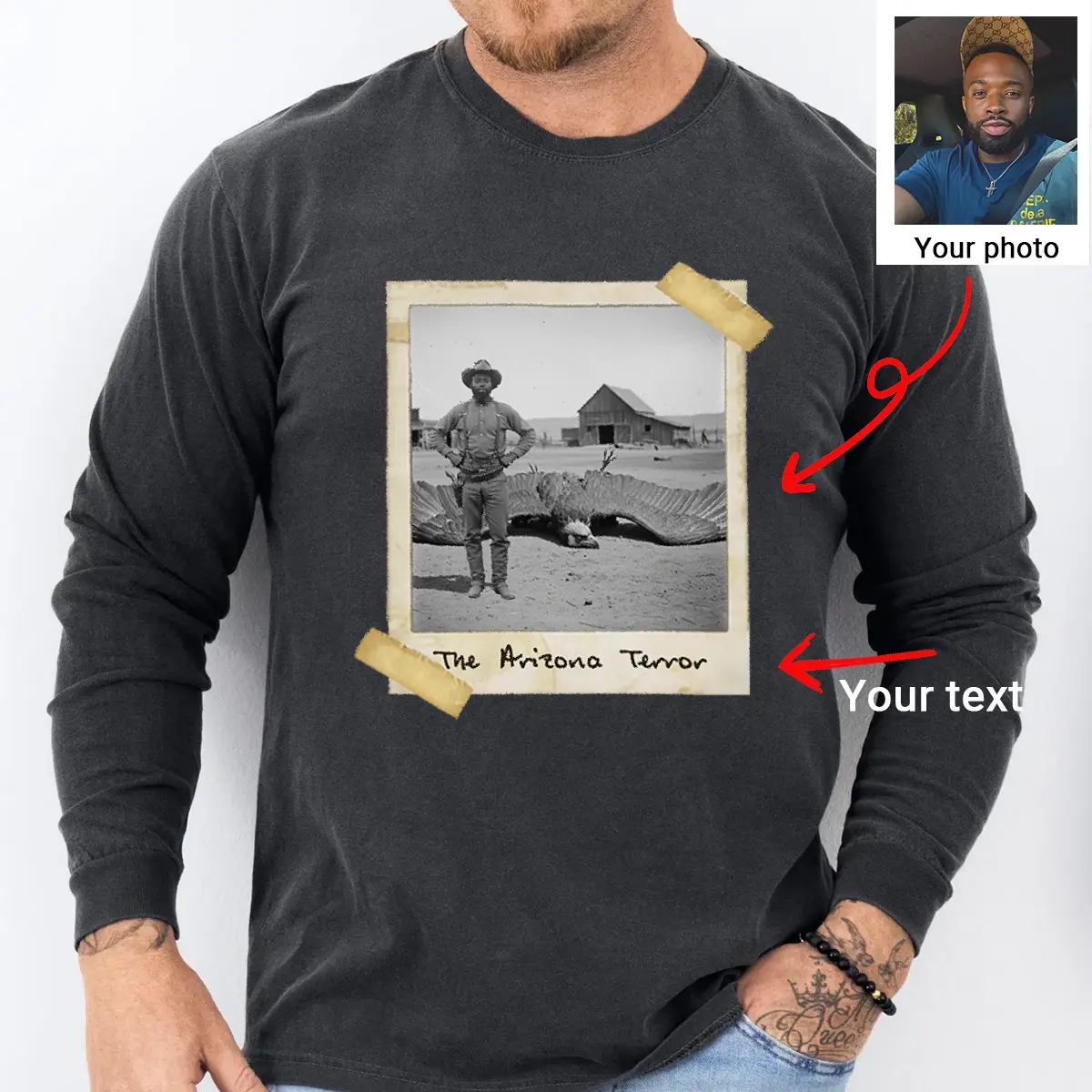 Personalized 1890s Thunderbird Shirt | Custom Face Mythic Tombstone Hunter Tee 4 Personalized 1890s Thunderbird Shirt Custom Face Mythic Tombstone Hunter Tee