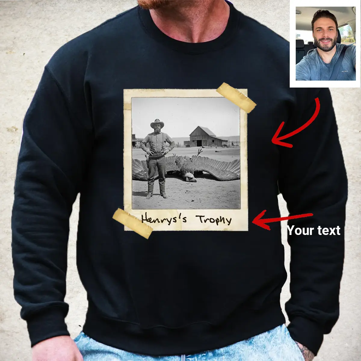 Personalized 1890s Thunderbird Sweatshirt | Custom Face Mythic Tombstone Hunter Pullover 5 Personalized 1890s Thunderbird Sweatshirt Custom Face Mythic Tombstone Hunter Pullover