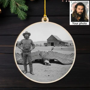 Personalized 1890s Thunderbird Wooden Ornament Custom Face Mythic Tombstone Hunter Christmas Gift