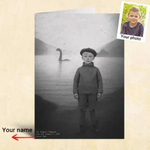 Personalized 1934 Nessie Card | Custom Your Face in Vintage Loch Ness Monster Greeting Card 23 Personalized 1934 Nessie Card Custom Your Face in Vintage Loch Ness Monster Greeting Card