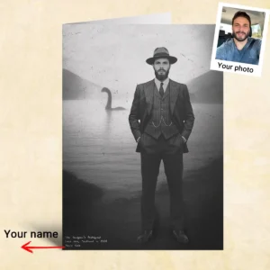 Personalized 1934 Nessie Card | Custom Your Face in Vintage Loch Ness Monster Greeting Card 17 Personalized 1934 Nessie Card Custom Your Face in Vintage Loch Ness Monster Greeting Card