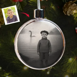 Personalized 1934 Nessie Ornament Custom Your Face in Vintage Loch Ness Monster, Christmas Gift