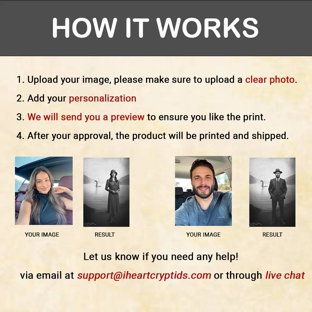 Personalized 1934 Nessie Ornament | Custom Your Face in Vintage Loch Ness Monster, Christmas Gift 13 Personalized 1934 Nessie Ornament Custom Your Face in Vintage Loch Ness Monster, Christmas Gift