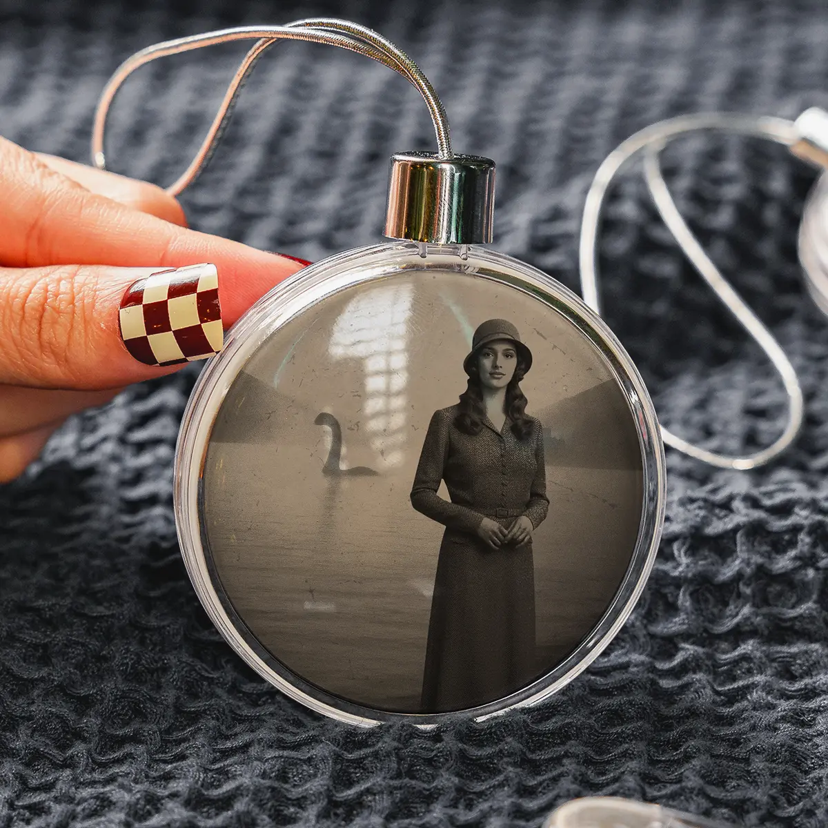 Personalized 1934 Nessie Ornament | Custom Your Face in Vintage Loch Ness Monster, Christmas Gift 3 Personalized 1934 Nessie Ornament Custom Your Face in Vintage Loch Ness Monster, Christmas Gift