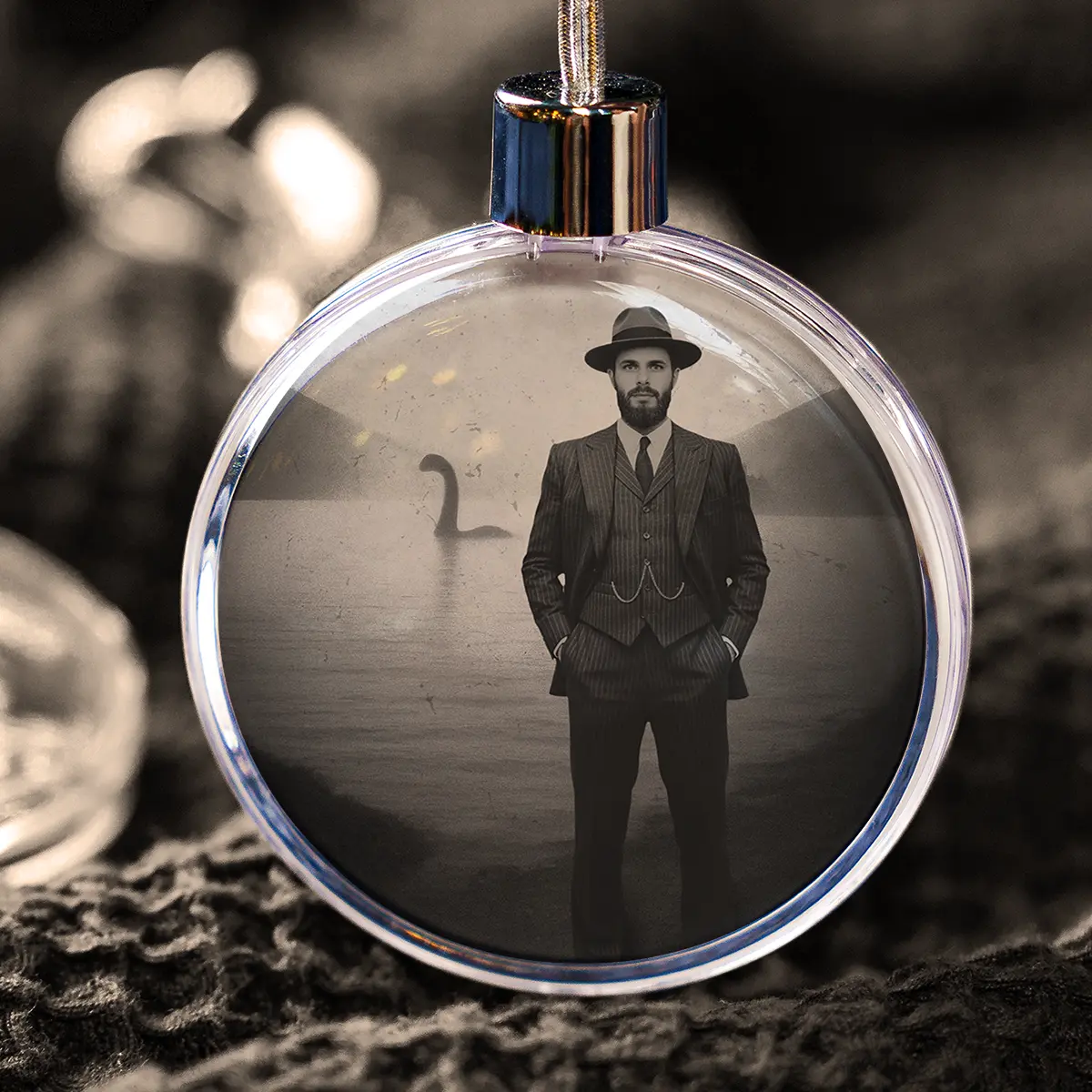 Personalized 1934 Nessie Ornament | Custom Your Face in Vintage Loch Ness Monster, Christmas Gift 6 Personalized 1934 Nessie Ornament Custom Your Face in Vintage Loch Ness Monster, Christmas Gift