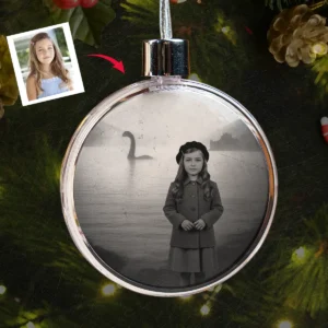 Personalized 1934 Nessie Ornament Custom Your Face in Vintage Loch Ness Monster, Christmas Gift