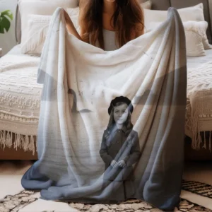 Personalized 1934 Nessie Sherpa Blanket Custom Your Face in Vintage Loch Ness Monster Cozy