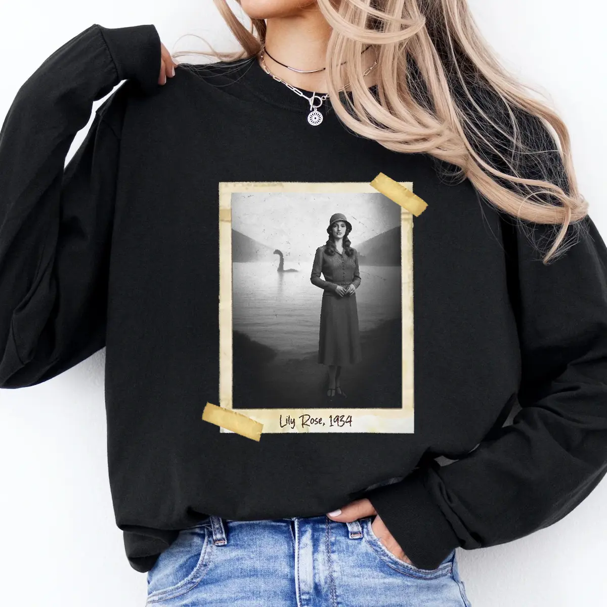 Personalized 1934 Nessie Shirt | Custom Your Face in Vintage Loch Ness Monster Tee 3 Personalized 1934 Nessie Shirt Custom Your Face in Vintage Loch Ness Monster Tee