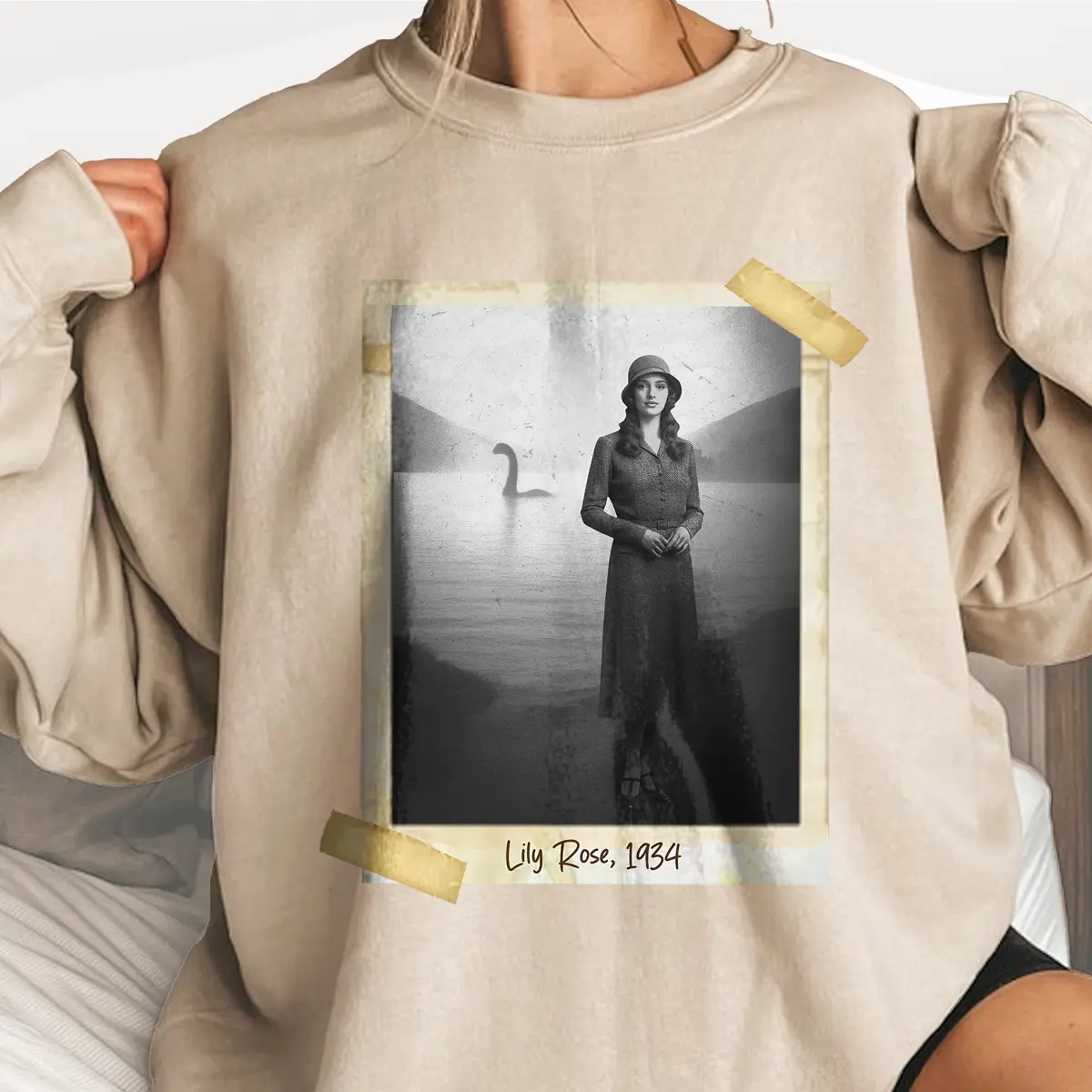 Personalized 1934 Nessie Shirt | Custom Your Face in Vintage Loch Ness Monster Tee 4 Personalized 1934 Nessie Shirt Custom Your Face in Vintage Loch Ness Monster Tee