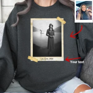 Personalized 1934 Nessie Sweatshirt Custom Your Face in Vintage Loch Ness Monster Pullover