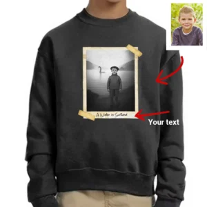 Personalized 1934 Nessie Sweatshirt Custom Your Face in Vintage Loch Ness Monster Pullover