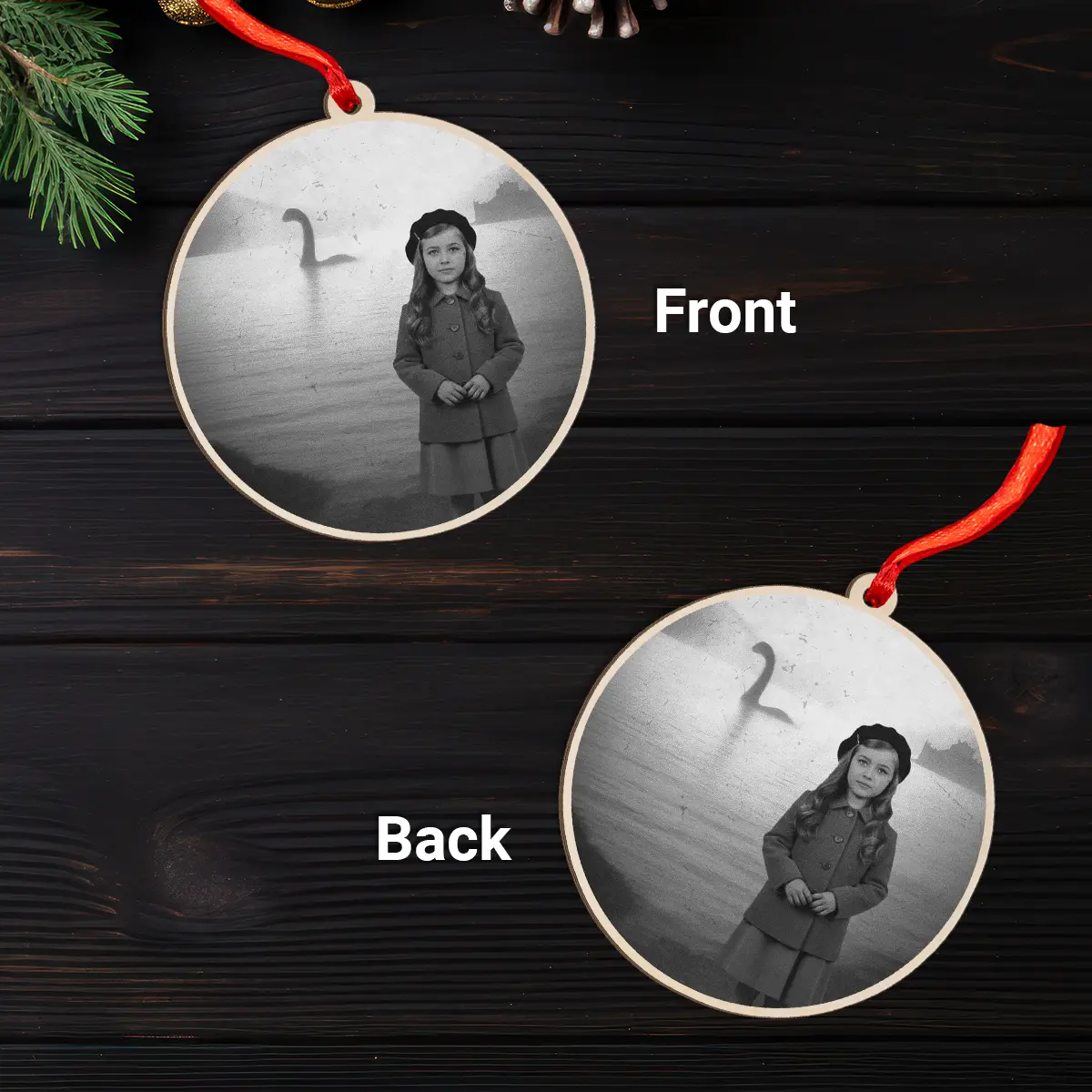 Personalized 1934 Nessie Wooden Ornament | Custom Your Face in Vintage Loch Ness Monster, Christmas Gift 10 Personalized 1934 Nessie Wooden Ornament Custom Your Face in Vintage Loch Ness Monster, Christmas Gift