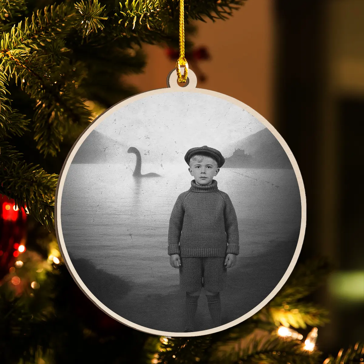 Personalized 1934 Nessie Wooden Ornament | Custom Your Face in Vintage Loch Ness Monster, Christmas Gift 12 Personalized 1934 Nessie Wooden Ornament Custom Your Face in Vintage Loch Ness Monster, Christmas Gift