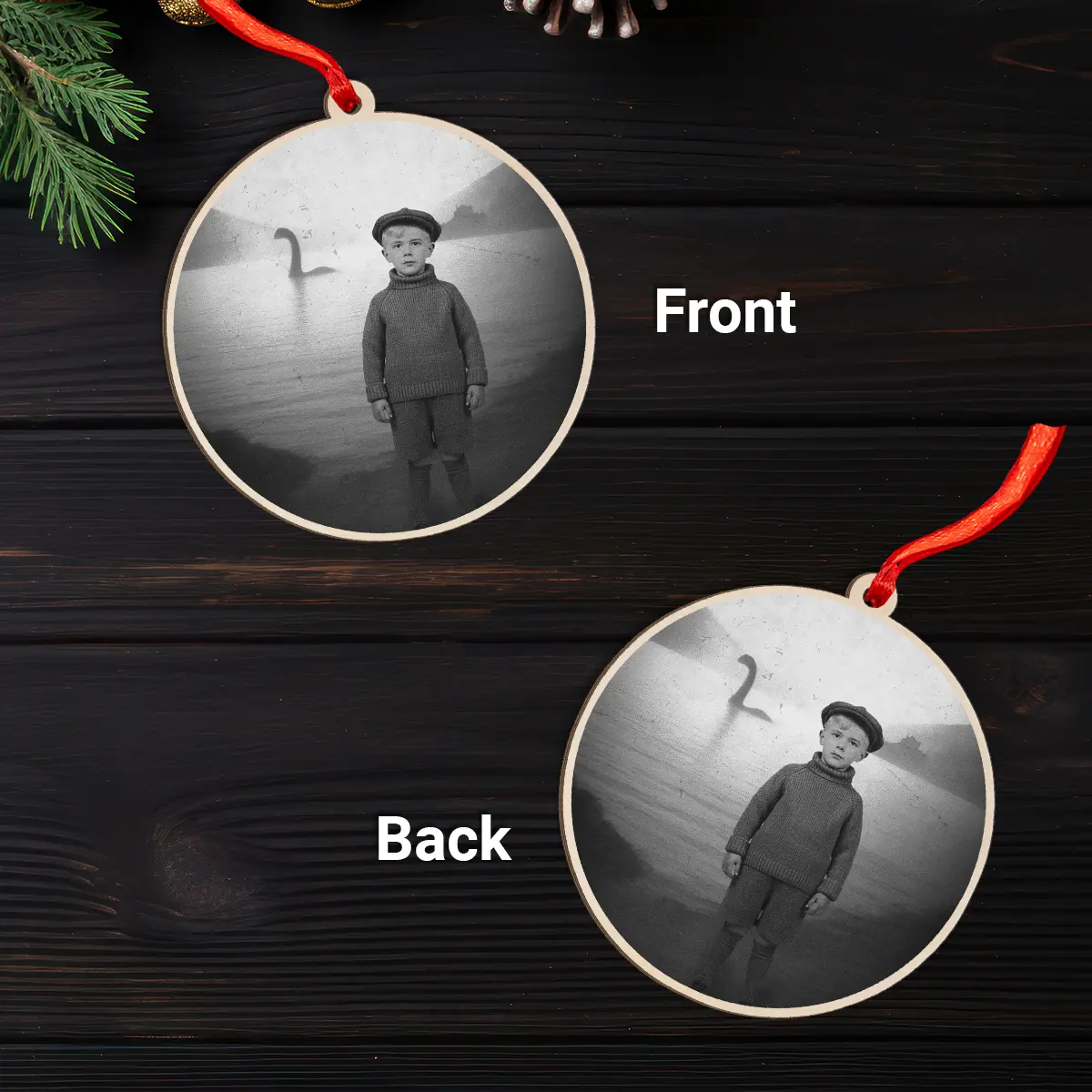 Personalized 1934 Nessie Wooden Ornament | Custom Your Face in Vintage Loch Ness Monster, Christmas Gift 13 Personalized 1934 Nessie Wooden Ornament Custom Your Face in Vintage Loch Ness Monster, Christmas Gift