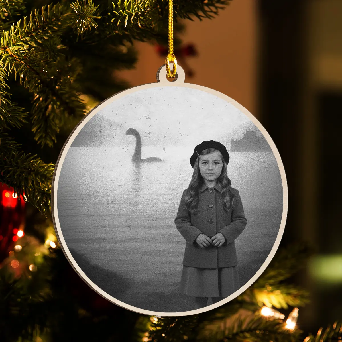 Personalized 1934 Nessie Wooden Ornament | Custom Your Face in Vintage Loch Ness Monster, Christmas Gift 9 Personalized 1934 Nessie Wooden Ornament Custom Your Face in Vintage Loch Ness Monster, Christmas Gift