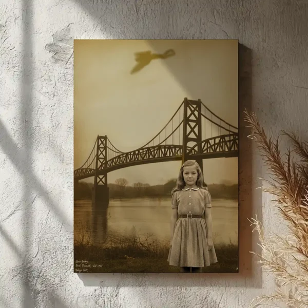 Personalized 1967 Mothman Sighting Canvas Your Face in Lost Photo, Custom Wall Art