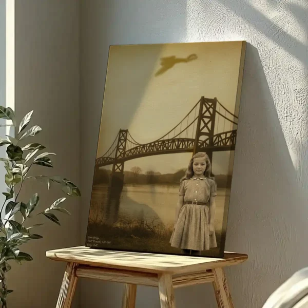 Personalized 1967 Mothman Sighting Canvas Your Face in Lost Photo, Custom Wall Art