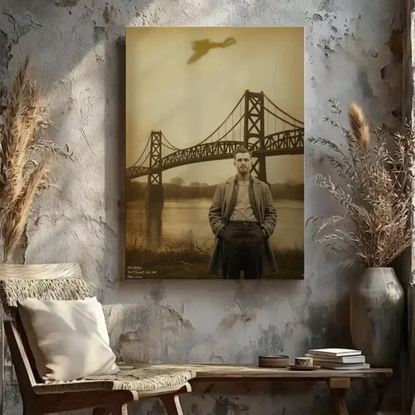 Personalized 1967 Mothman Sighting Canvas Your Face in Lost Photo, Custom Wall Art