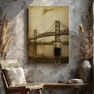 Personalized 1967 Mothman Sighting Canvas Your Face in Lost Photo, Custom Wall Art