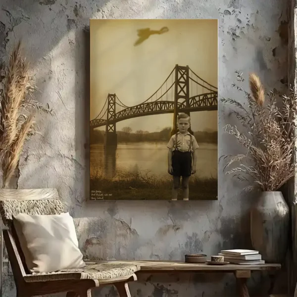 Personalized 1967 Mothman Sighting Canvas Your Face in Lost Photo, Custom Wall Art