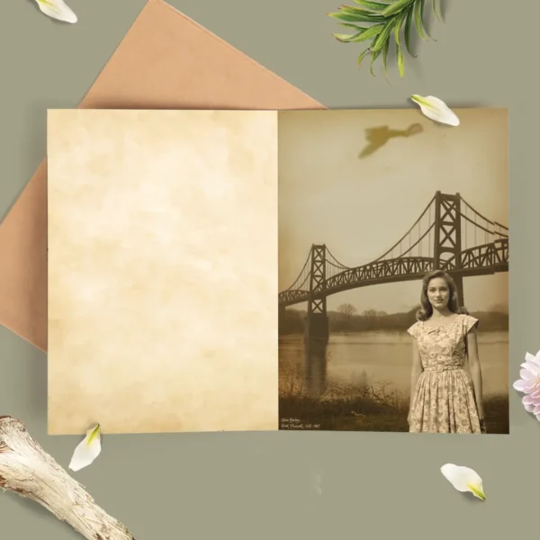 Personalized 1967 Mothman Sighting Card Your Face in Lost Photo, Custom Cryptid Gift