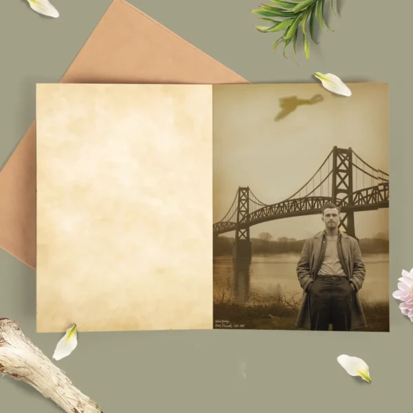 Personalized 1967 Mothman Sighting Card Your Face in Lost Photo, Custom Cryptid Gift