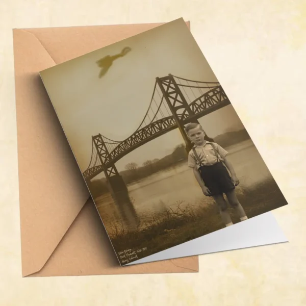 Personalized 1967 Mothman Sighting Card Your Face in Lost Photo, Custom Cryptid Gift