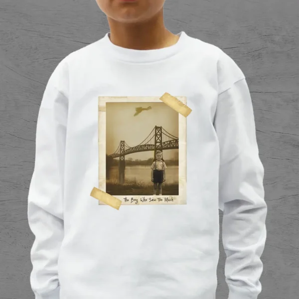 Personalized 1967 Mothman Sighting Long Sleeve Tee Your Face in Lost Photo, Custom Crewneck