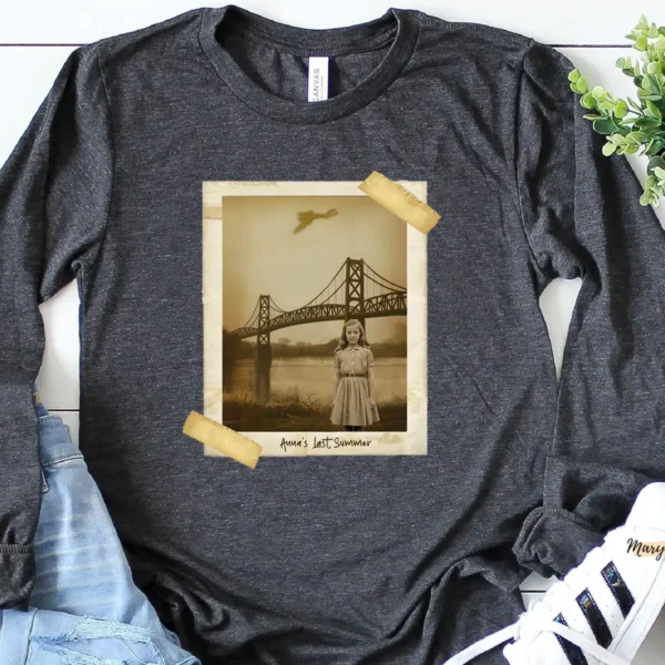 Personalized 1967 Mothman Sighting Long Sleeve Tee Your Face in Lost Photo, Custom Crewneck