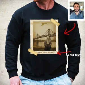 Personalized 1967 Mothman Sighting Sweatshirt Your Face in Lost Photo, Custom Pullover