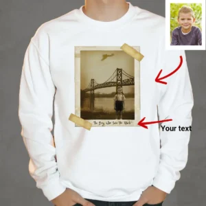 Personalized 1967 Mothman Sighting Sweatshirt | Your Face in Lost Photo, Custom Pullover 25 Personalized 1967 Mothman Sighting Sweatshirt Your Face in Lost Photo, Custom Pullover
