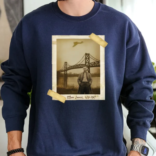 Personalized 1967 Mothman Sighting Sweatshirt Your Face in Lost Photo, Custom Pullover